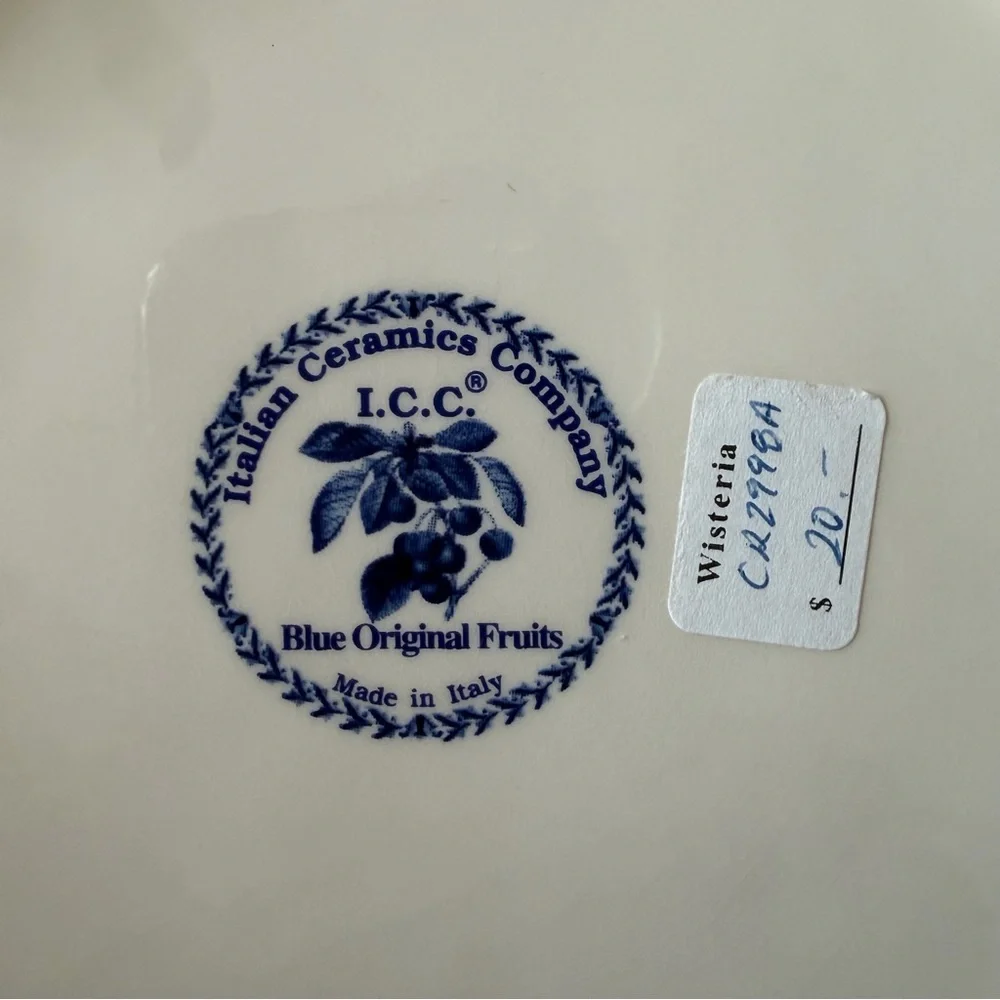 Italian Ceramics Company Blue Original Fruits Wall Plates Made in Italy